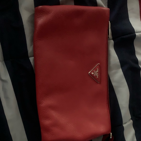 Prada Red Leather Clutch - Picture 2 of 3